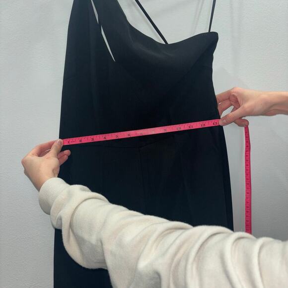 MANGO Asymmetrical Long Black Jumpsuit Size Small - Picture 12 of 15